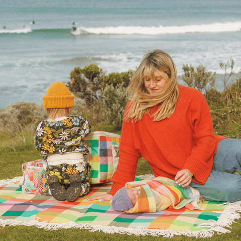 Kollab and Sage x Clare Collaboration Fringed Picnic Mat