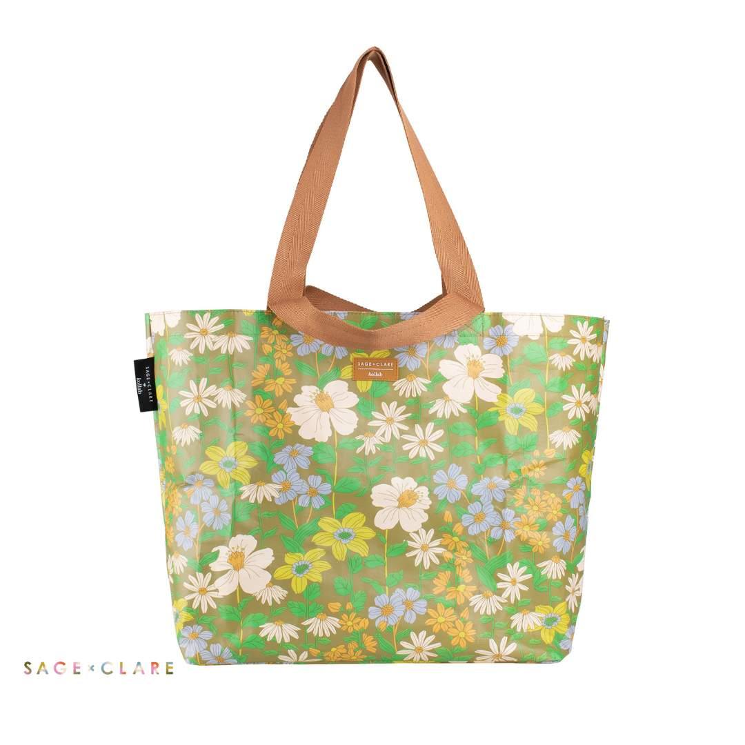 Shopper Tote Sage x Clare & Kollab Floria