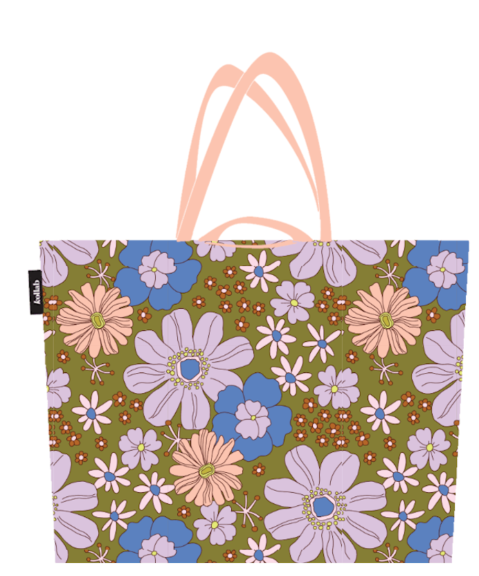 Shopper Tote Blue Flowers