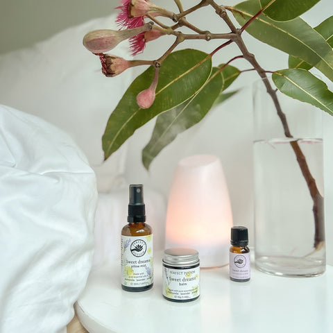 Sweet dreams trio of essential oil blend, mist and balm