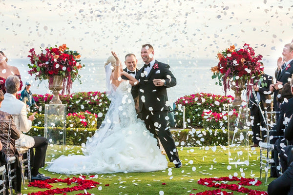 Dissolvable confetti rose petals for weddings, beach, cruise, parade