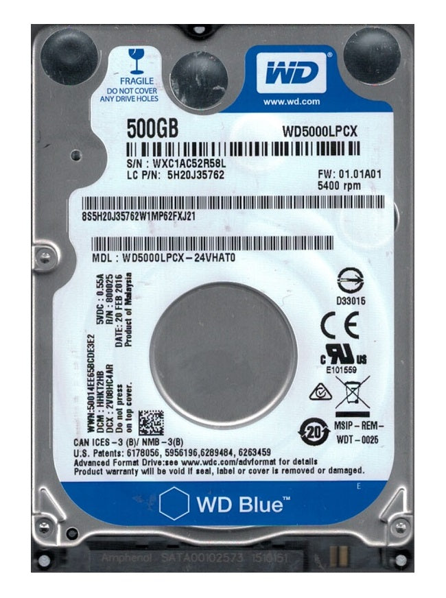 Western Digital 500 GB 2.5-inch Hard Drive