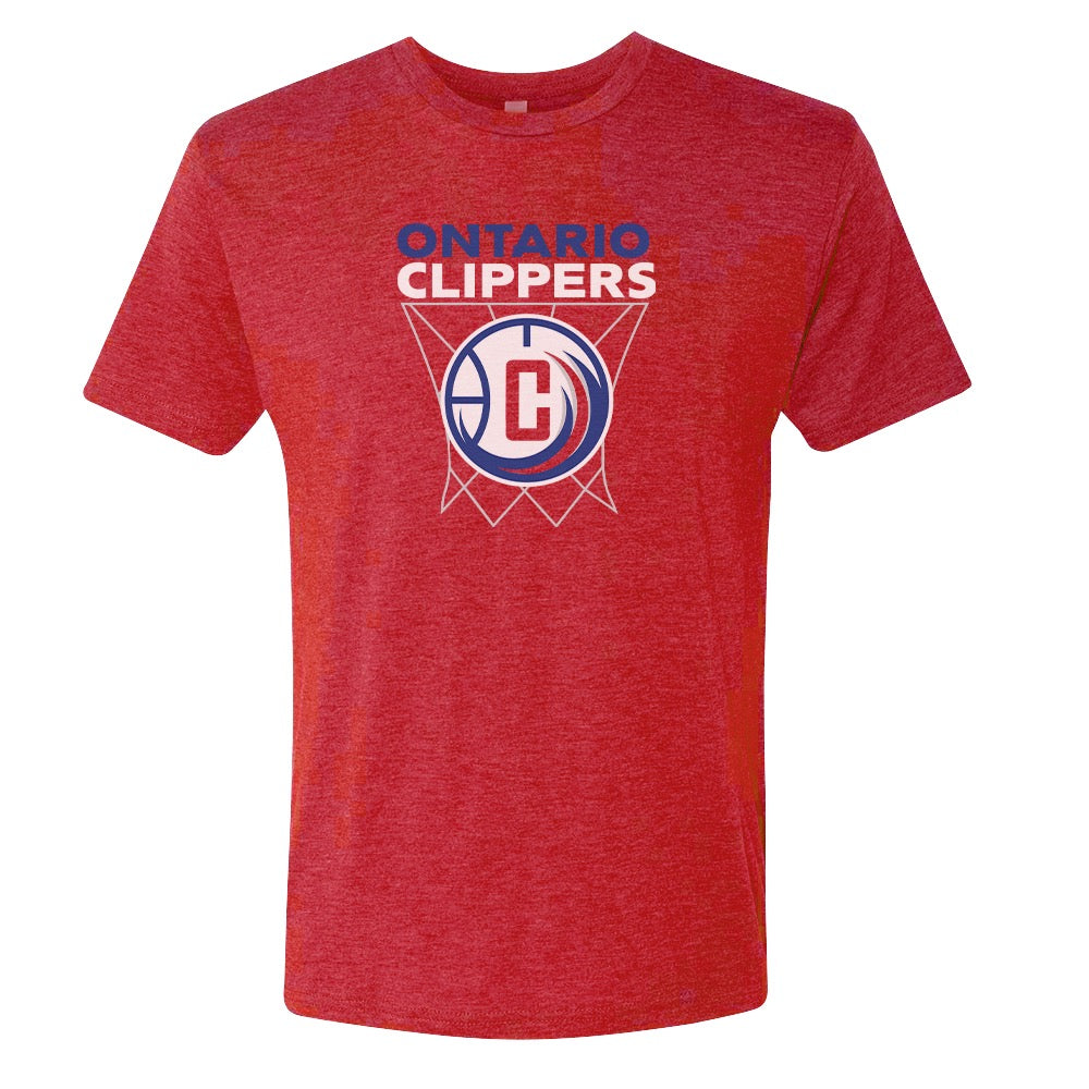 NBA G League Ontario Clippers Net Design Men's Tri-Blend T-Shirt-3