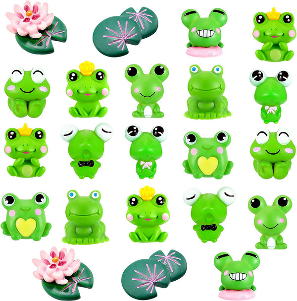  Exasinine 20 Pcs Resin Mini Frogs Green Frog Miniature  Figurines Animals Model Fairy Garden Miniature Moss Landscape DIY Terrarium  Crafts Ornament Accessories for Home Décor : Patio, Lawn & Garden