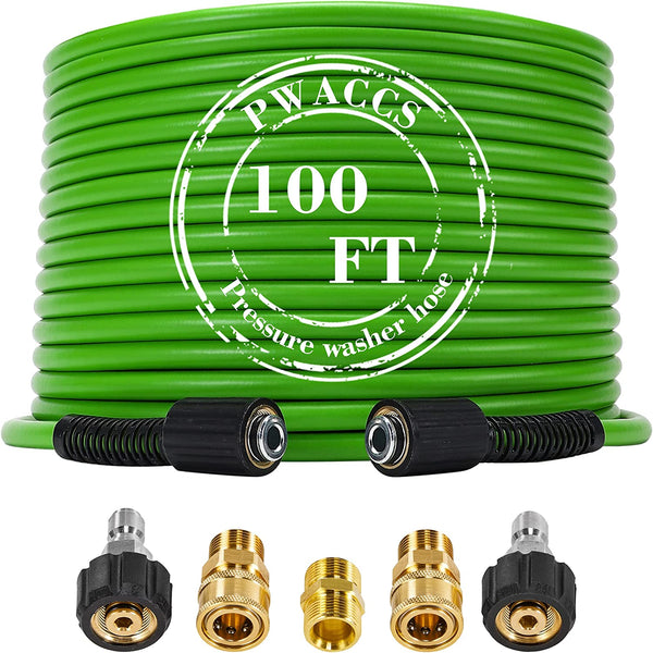 FIXFANS Pressure Washer Hose – 1/4 X 100 FT High Power Washer Extensi