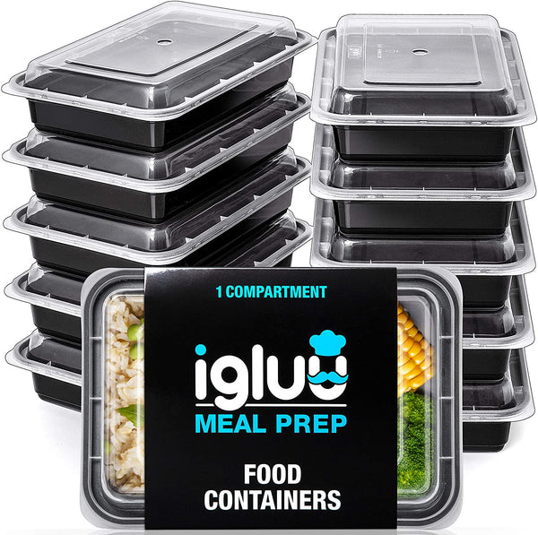 Youngever 8 Pack Meal Prep Containers, Reusable Plastic Divided