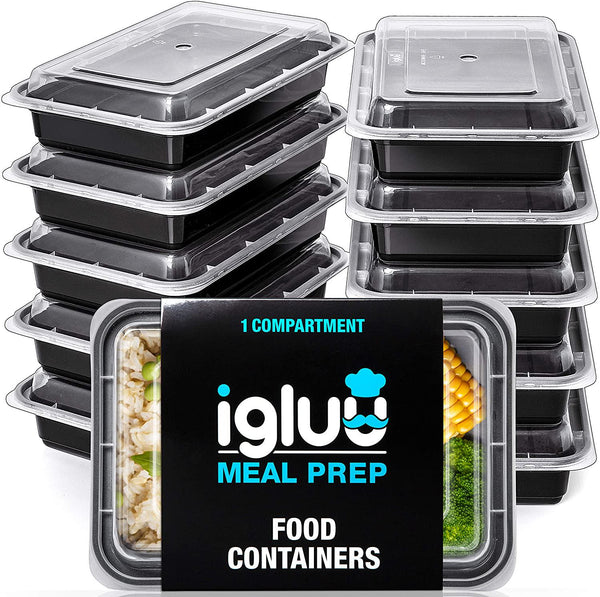 Youngever 8 Pack Meal Prep Containers, Reusable Plastic Divided Food  Storage Container Boxes (3-Compartment)