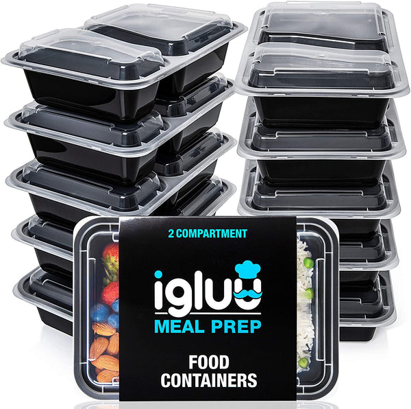 Youngever 8 Pack Meal Prep Containers, Reusable Plastic Divided