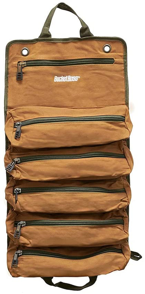 Super Roll Tool Roll,Multi-Purpose Roll Up Tool Bag, Wrench Roll,Canvas Tool Organizer Bucket,Car First Aid Kit Wrap Roll Storage Case,Hanging Tool