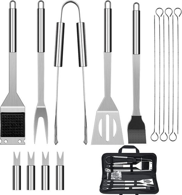 POLIGO 24PCS Grill Tools Set BBQ Accessories for Outdoor Grill Utensils  Stainless Steel Grilling Tools Set for Christmas Birthday Presents,  Barbecue