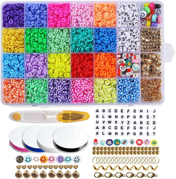 Clay Beads for Jewellery Making 4800Pcs Flat Round Polymer Clay Bea