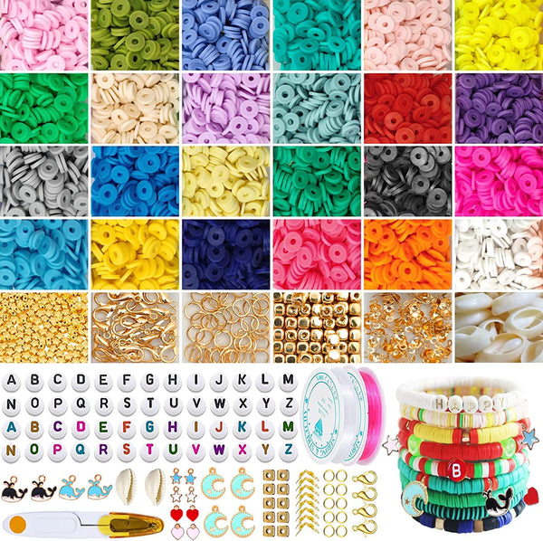 Clay Beads for Jewellery Making 4800Pcs Flat Round Polymer Clay Bea