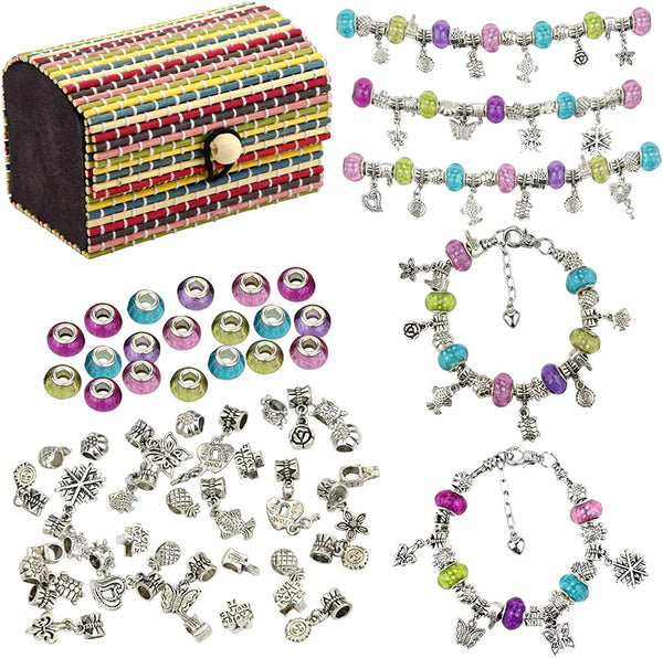 85 Pcs Charm Bracelet Making Kit, DIY Charm Bracelets Beads for Girls