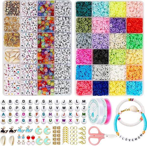 4500PCS Clay Beads Kit, 21 Colors Flat Beads for Nepal