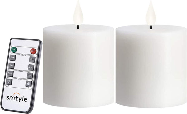  LampLust 7 Inch Flameless Taper Candles - Realistic 3D Flame