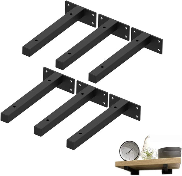 6PCS 6/8 inch Floating Wall Shelf Brackets Heavy Duty Industrial