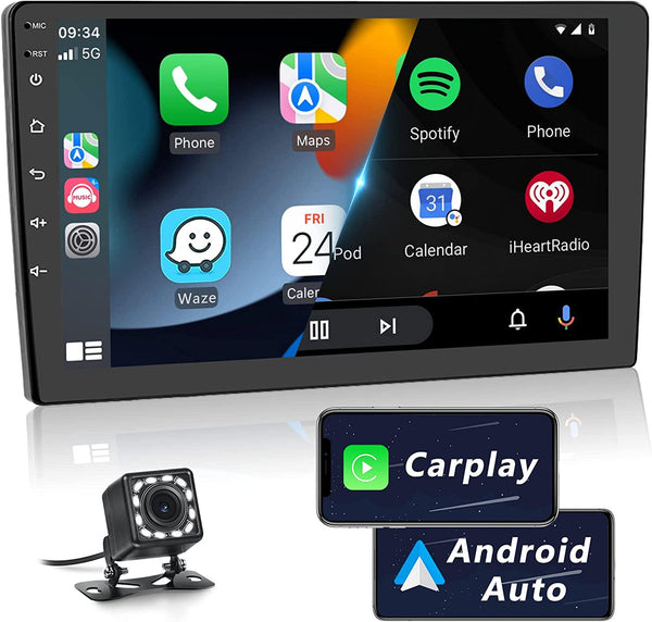 Android 10.1 Double Din Car Stereo with Apple Carplay and Android Auto
