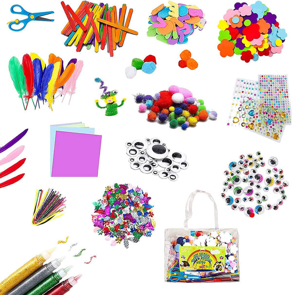 Creative Kids Preschool Crafts for Kids Create 12 Pop Stick Art Figures  with 400+ Stickers & Punch Outs Toddler Art Set, Fine Motor Activities for