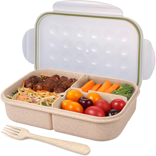 Goodful Stackable Lunch Box Container, Bento Style Food Storage with Removeable Compartments for Sandwich, Snacks, Toppings & Dressing, Leak-Proof