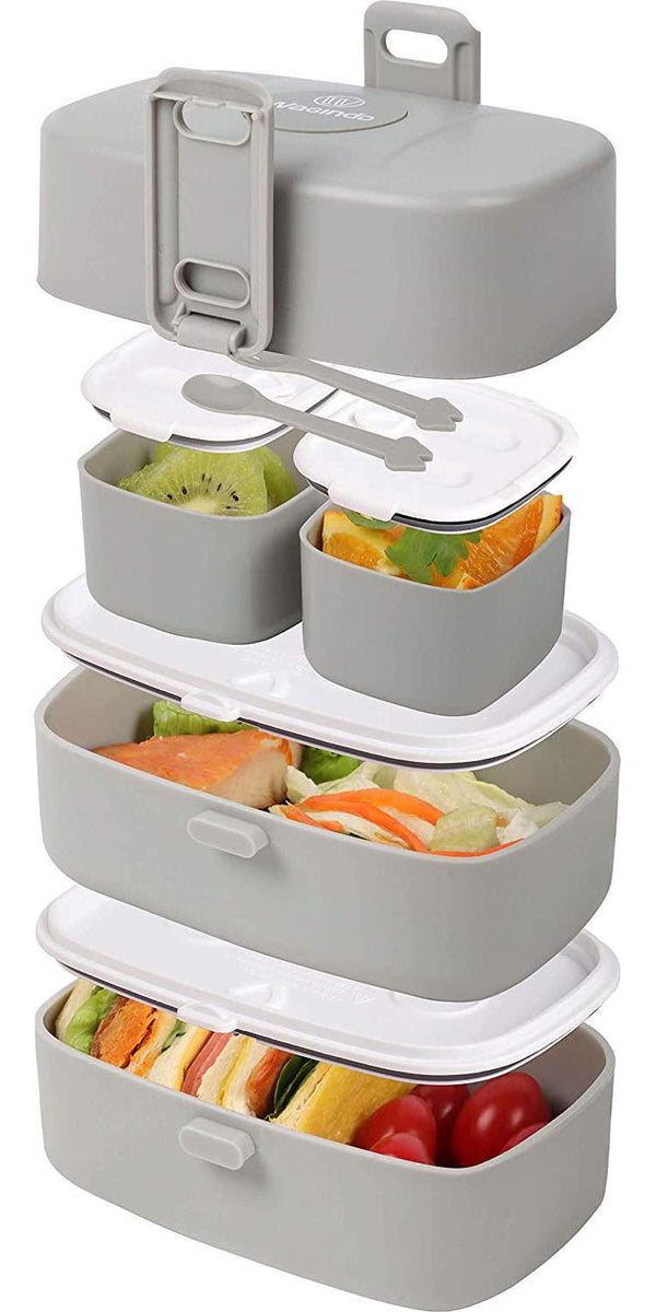 Youngever 7 Pack 3-Compartment Bento Lunch Box, Meal Prep