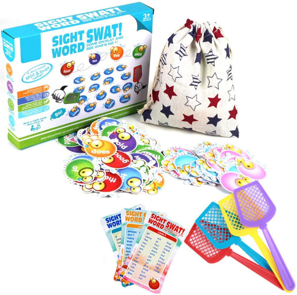 Coogam Sight Words Swat Game with 400 Fry Site Words and 4 Fly Swatter