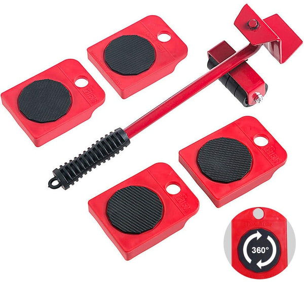 Oneon Furniture Movers with Wheels & Furniture Lifter Set, 360A Rotation Wheels Double Bearing Roller Mute+Smooth,Easy to Moving