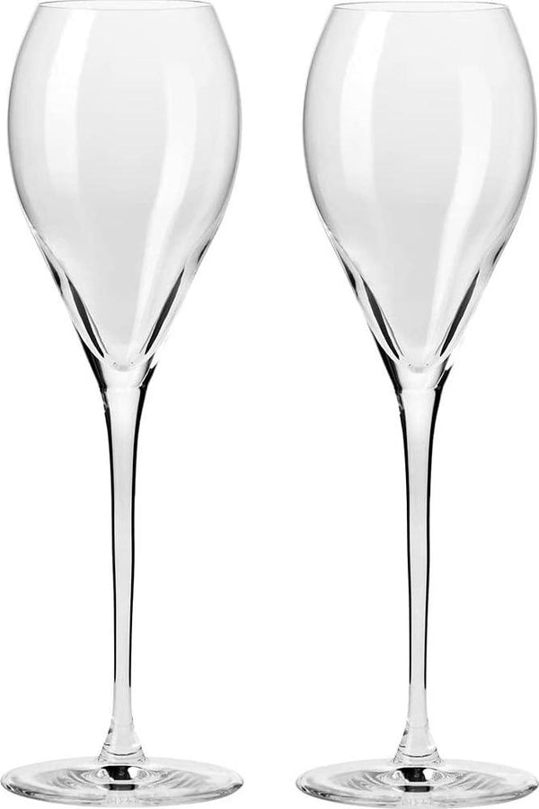 Kook Classic Stemless Clear Glass Champagne Flutes, 10.5 oz, Set of 8