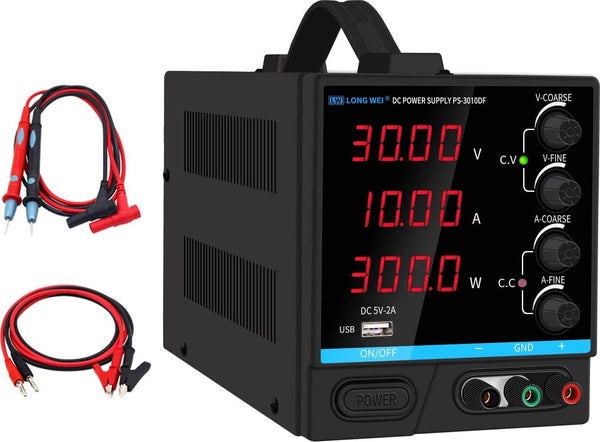  DC Power Supply Variable, 30V 10A Bench Power Supply