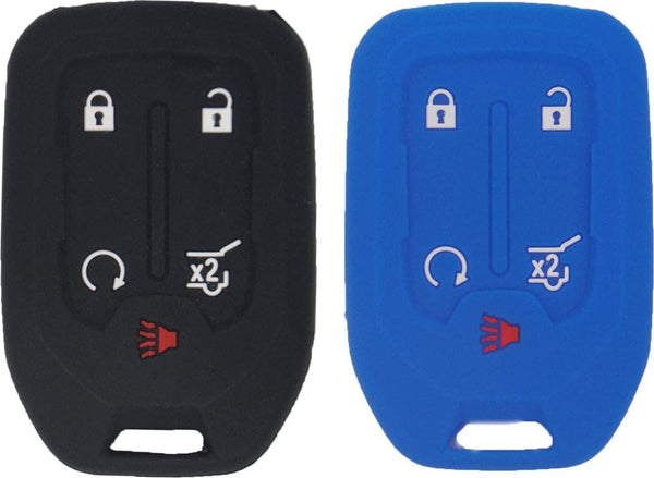 LemSa 2Pcs Rubber Silicone Key Fob Cover Remote Keyless Protector Bag