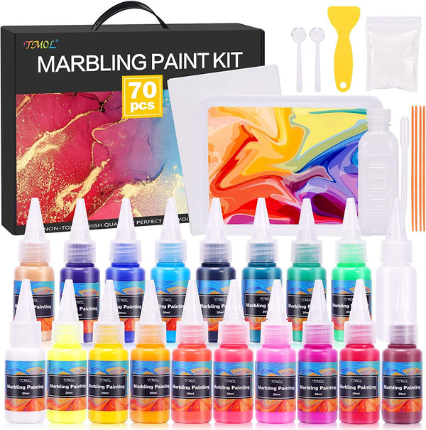 Marbling Paint & Photo Rock Art Kit for Kids - Arts and Crafts for