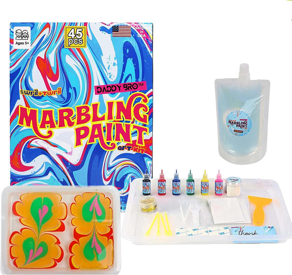  TMOL Marbling Paint Art Kit, 18 Colors Water Marbling kit,  Water Art Paint Set, Arts and Crafts for Girls & Boys Ages 6-12, Craft Kits  Art Set for Activities
