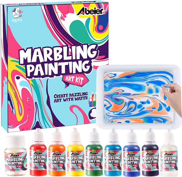 Water Marbling Paint Art Kit, Arts and Crafts Kits for Kids Ages 6