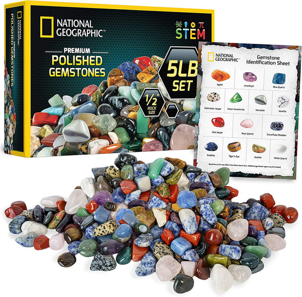 NATIONAL GEOGRAPHIC Rock Tumbler Refill Kit – Gemstones and Rocks for  Tumbling including Unpolished Amethyst and Quartz – Rock Tumbler Supplies