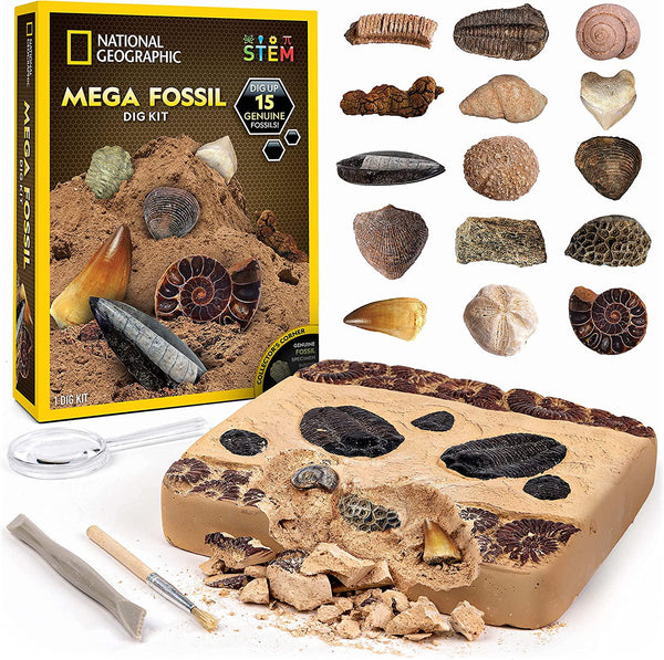 National Geographic Mega Gemstone Dig Kit – Dig Up 15 Real Gems