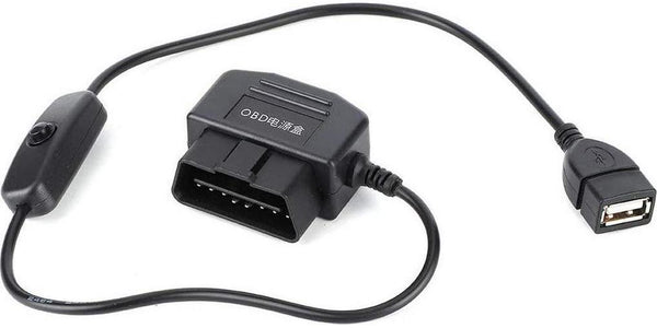 REARMASTER Universal OBD Power Cable for Dash Camera 24 Hours Surveillance / ACC Mode with Switch Button(Micro USB Port)