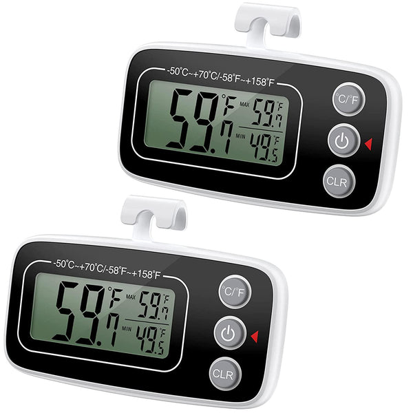 ORIA Refrigerator Thermometer, Upgraded 2 Packs Digital Freezer