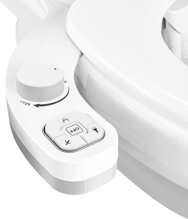 SAMODRA Bidet Attachment, Non-Electric Cold Water Bidet Toilet Seat  Attachment with Pressure Controls, Retractable Self-Cleaning Dual Nozzles  for Frontal & Rear Wash - Black 