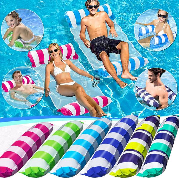 Sfee Pool Floaties for Adults, 2 Pack Inflatable Pool Float Chair with Cup  Holders and Backrest