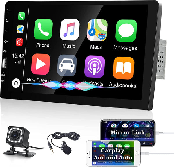 Car MP5 Player Single DIN HD 5.1Inch IPS Touch Screen Car Stereo Radio  3USB/FM/AUX Support IOS Carplay/Android Auto Link/Vedio  out/MIC/Subwoofer/Voice Control 