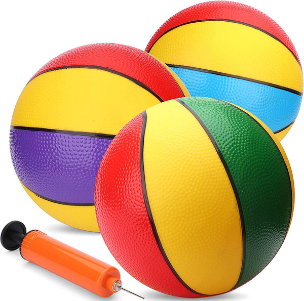  Dilabnba 6 INCH Rubber Basketball, Colorful Kids Mini Toy  Basketball, Children's Rubber Basketball, Teenage Basketballs with Pump,  Indoor Outdoor Fun Sports for Kids and Adults(6 Pack) : Toys & Games