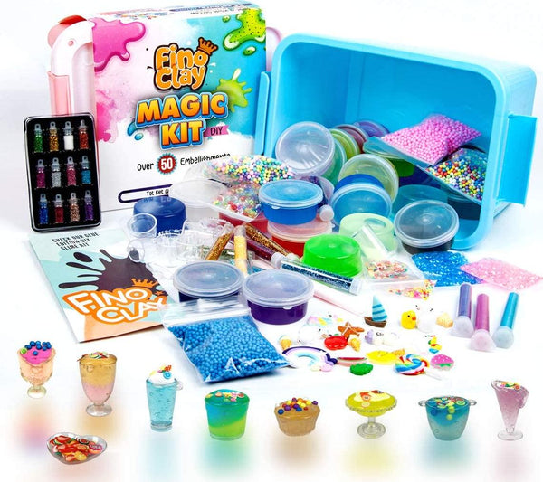 ToysTocker Slime Kit for Girls Boys, 6 Different Scented Premade Slimes in  28 oz Containers with Fruit Charms, Fluffy Glitter Butter Clear Crystal  Slime Putty Kits Kids Party Favors : : Toys