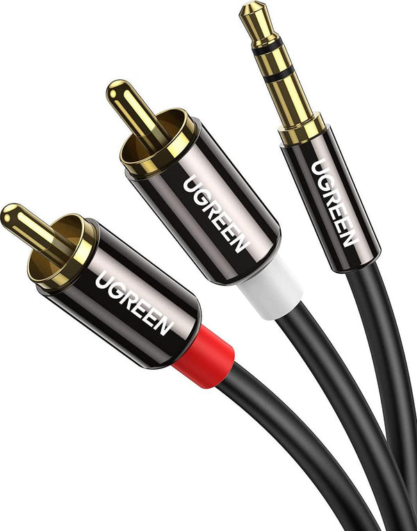 UGREEN 1/8 to 1/4 Stereo Cable 3.5mm TRS to 6.35mm Audio Cable Guitar to  Aux Male Cord with Zinc Alloy Housing and Nylon Braid for Guitar, Laptop