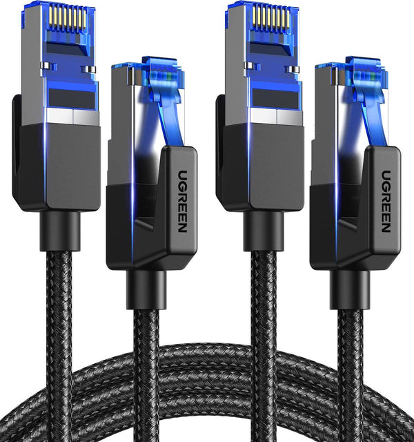 UGREEN Cat 7 Ethernet Cable, 3FT Cat7 High Speed Flat Gigabit RJ45 LAN  Cable 10Gbps Shielded Internet Network Patch Cord Compatible for Gaming PS5  PS4