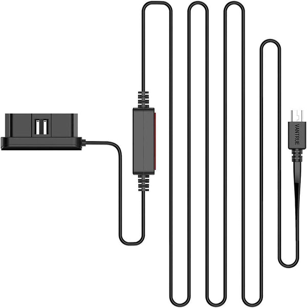Universal OBD Power Cable for Dash Camera,24 Hours Surveillance/Acc Mode  with Switch Button(USB-C Port) 
