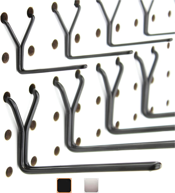20 PACK) 1 Jumbo 'J' Metal Peg Garage Hanger Hooks. 1/8 to 1/4 Inch  Pegboard