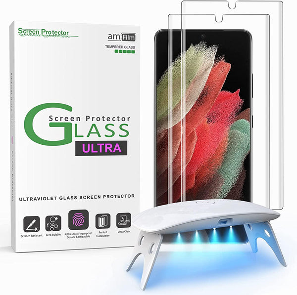 2 Pack amFilm OneTouch Samsung Galaxy S22 5G Tempered Glass Screen Protector  