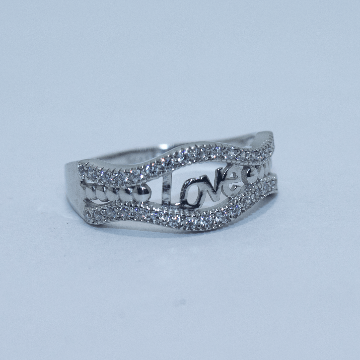 Jewel Cosmos's Pure 925 Real Silver Love Ring With Jarkan Stones