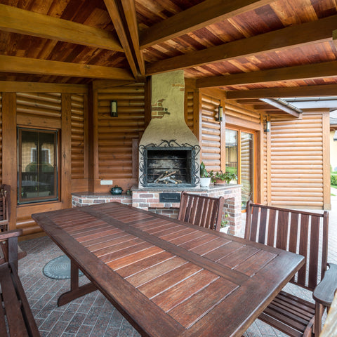 Modern Deck and Patio with outdoor lighting