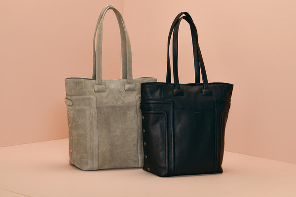 Otis Tote in Black/Gunmetal and Grey Natural/Brushed Gold