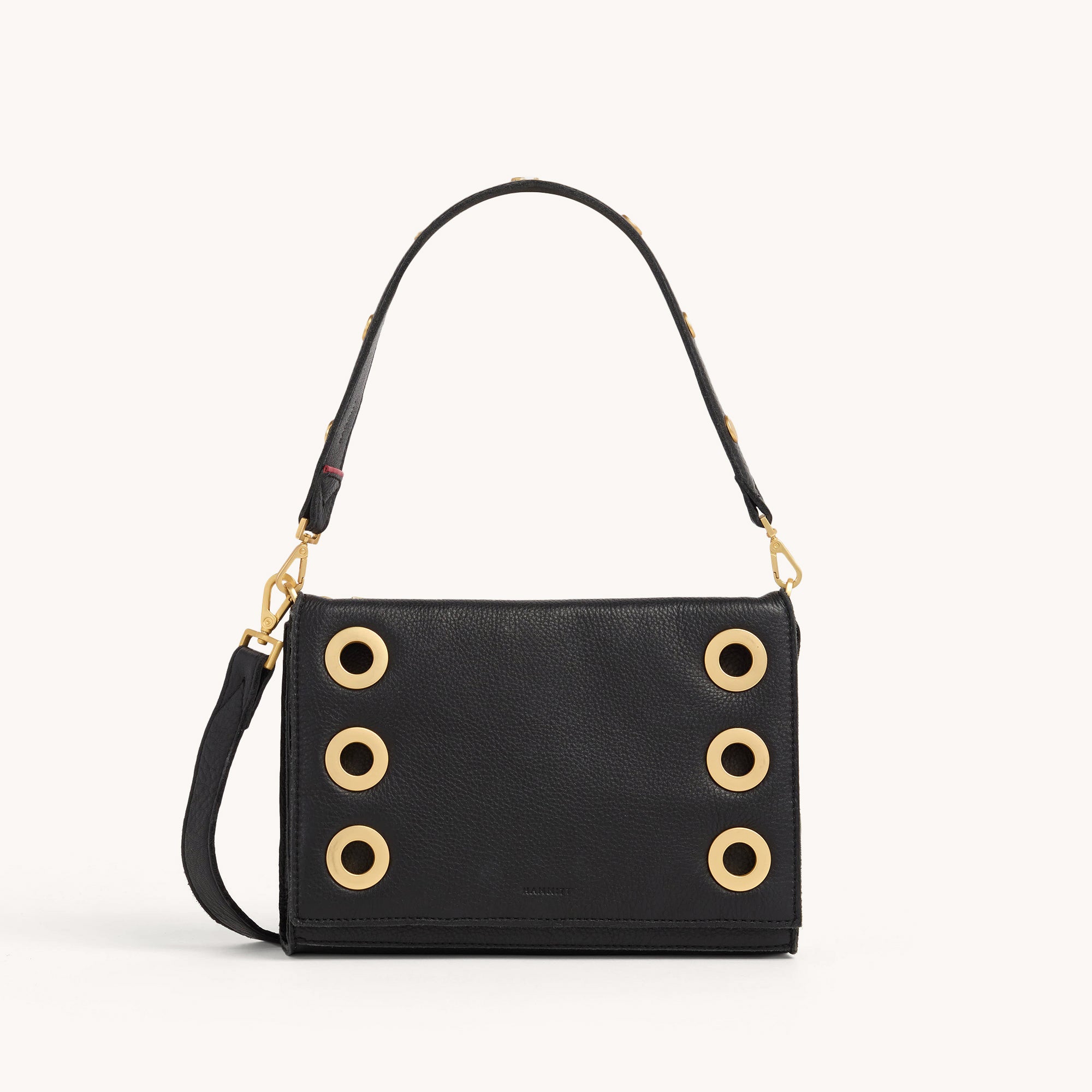 Hammitt Montana Clutch Black Brushed Gold Sml